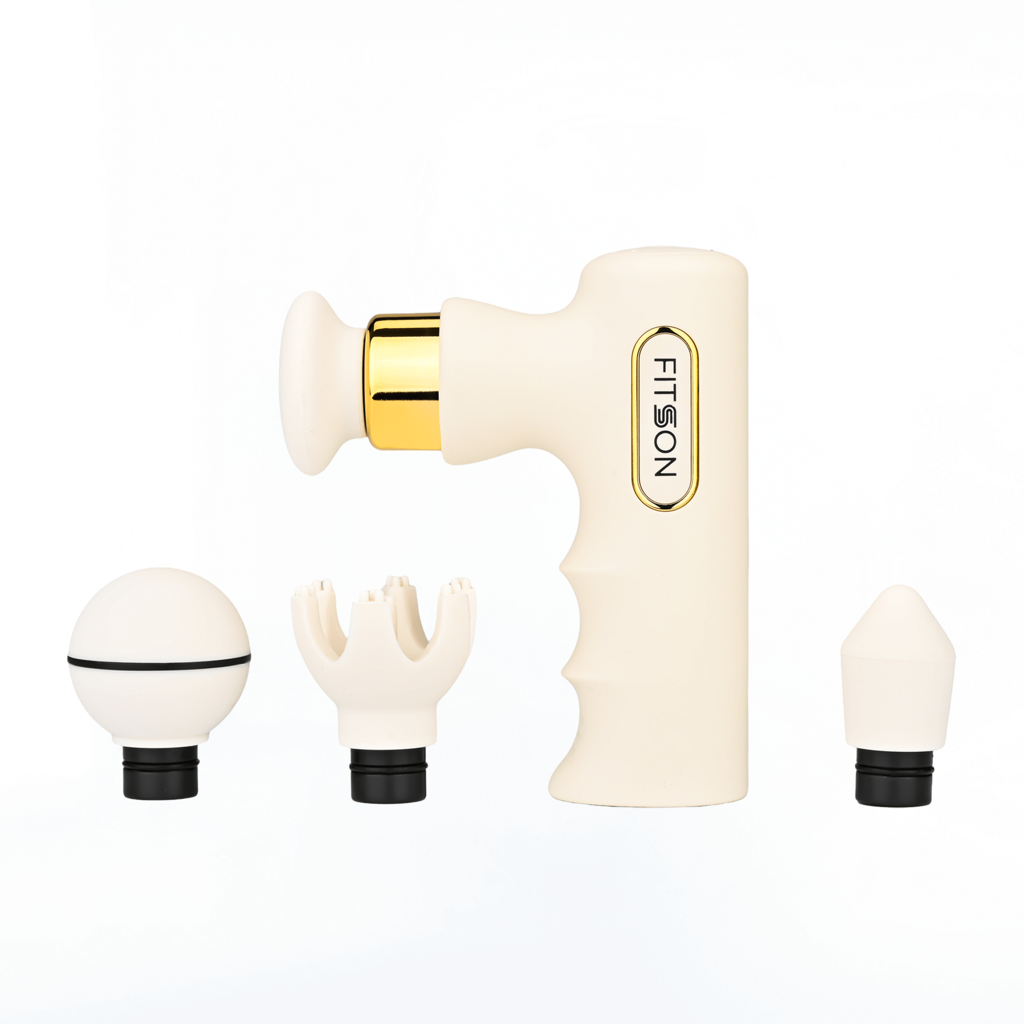 Massage Gun Cream Color with four heads